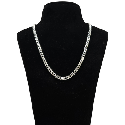 A Pure 925 Sterling Silver Crub Designed Chain For Gents wt18