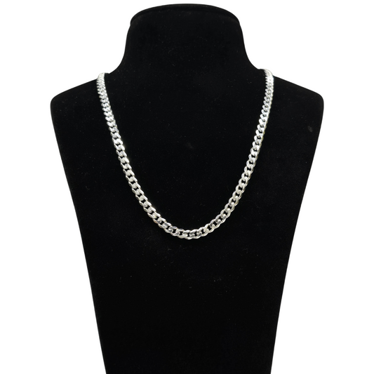A Pure 925 Sterling Silver Crub Designed Chain For Gents wt18