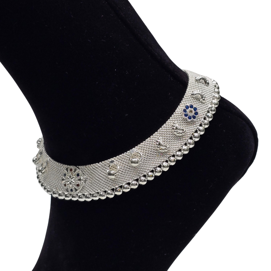 Pure 850 Handcrafted Silver Heavy Weight Payal wt153