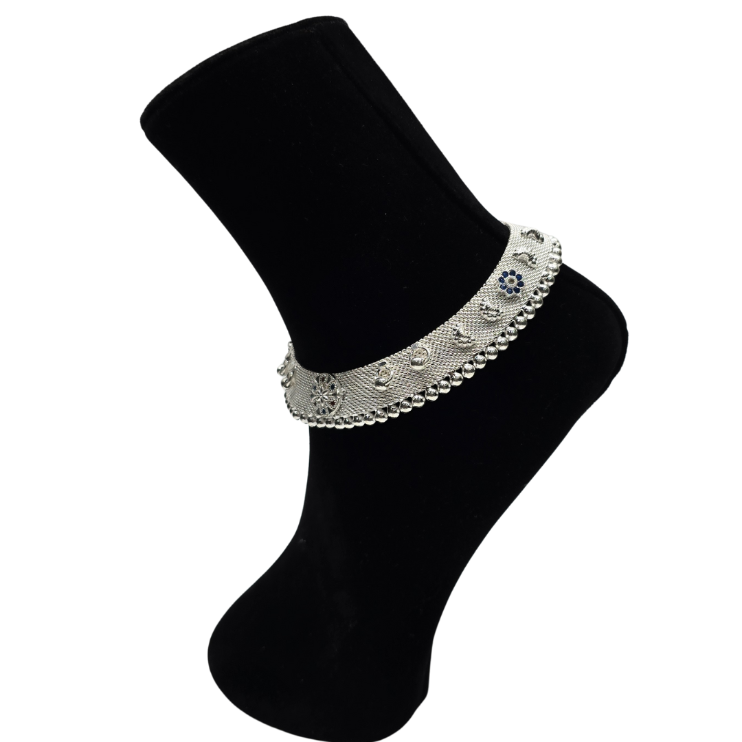 Pure 850 Handcrafted Silver Heavy Weight Payal wt153