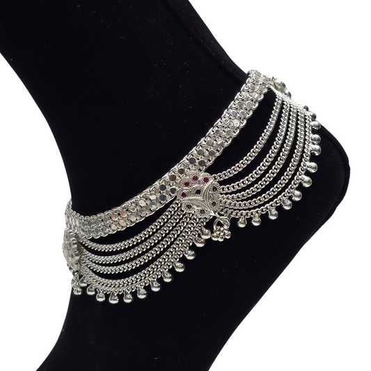 Pure 850 Handcrafted Silver HEavy Weight Payal wt223
