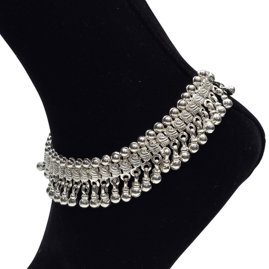 Pure 850 HAndcrafted Silver Heacy Weight Payal wt149