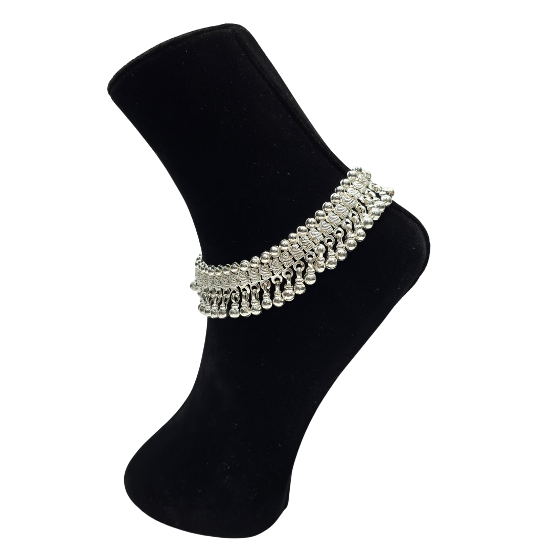 Pure 850 HAndcrafted Silver Heacy Weight Payal wt149