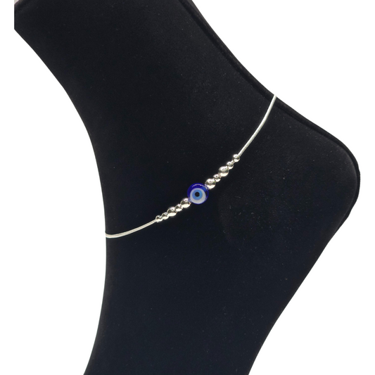 Pure 925 Silver Evil Eye Anklet A16