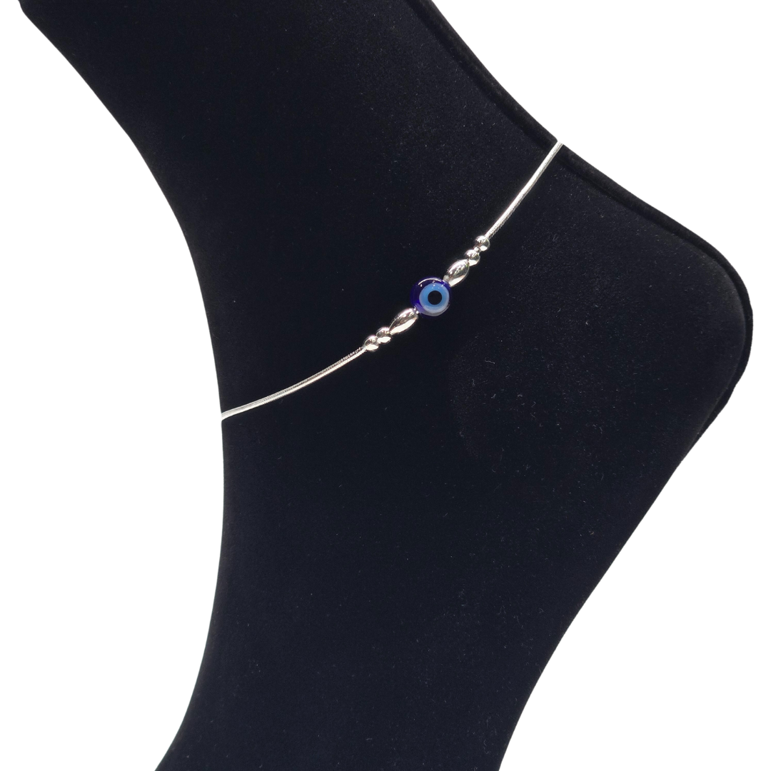 Pure 925 Silver Evil Eye Anklet A8