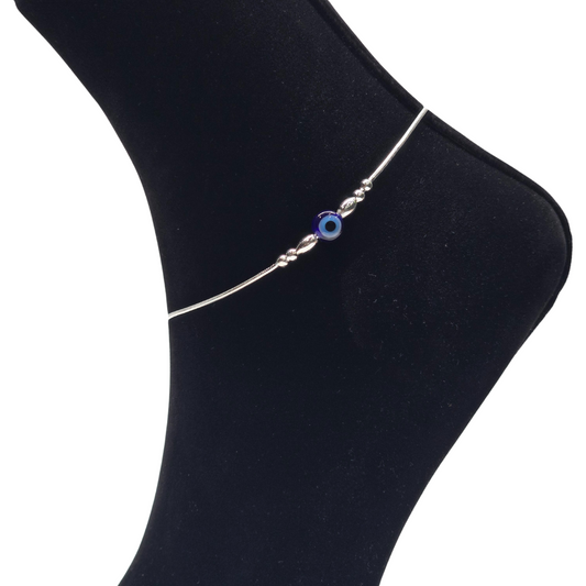Pure 925 Silver Evil Eye Anklet A8