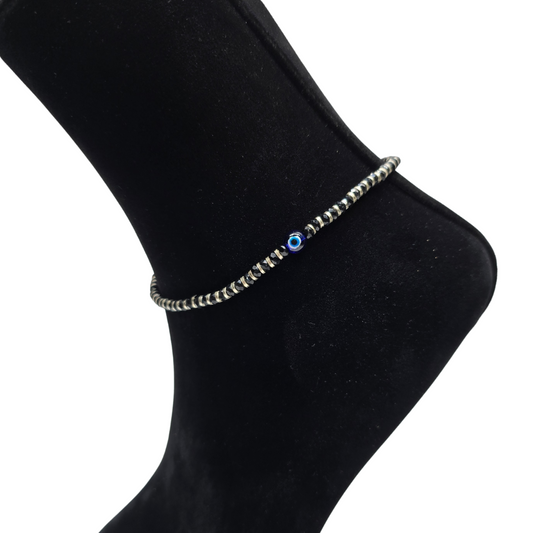 Pure 925 Silver NAzariya Evil Eye Anklet A8