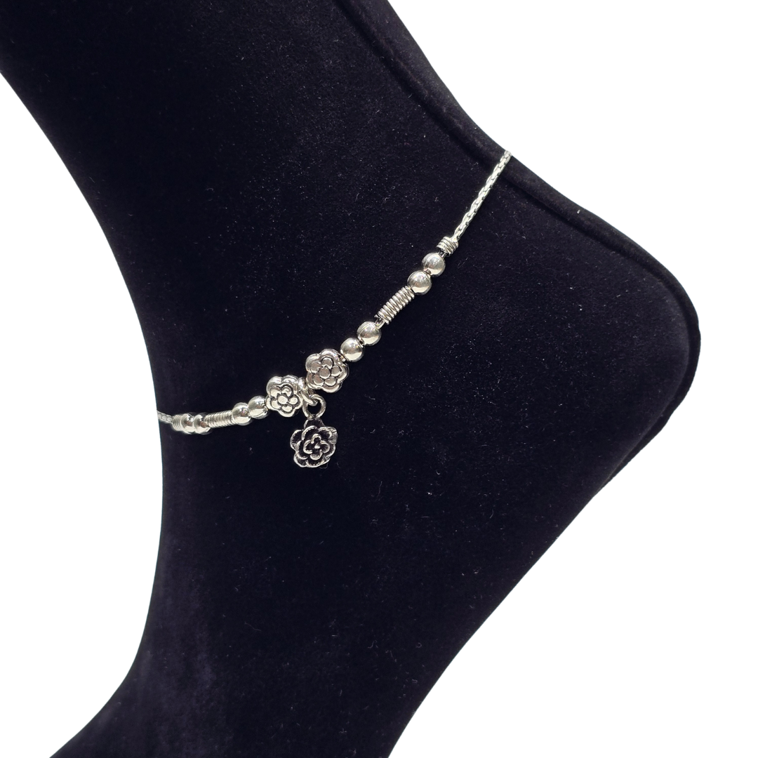 Pure 925 Silver Antique Anklet AA3