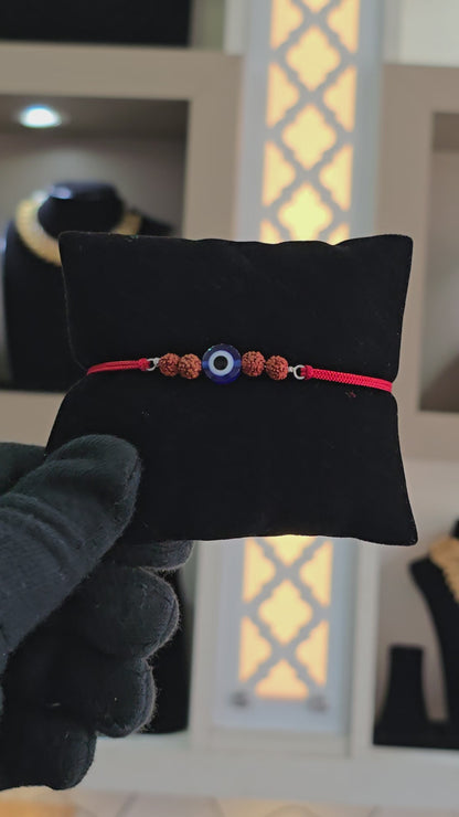 Evil Eye- Rudraksha- Rakhi with thread