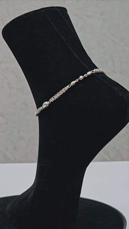 Pure 925 Silver Antique Anklet AA2