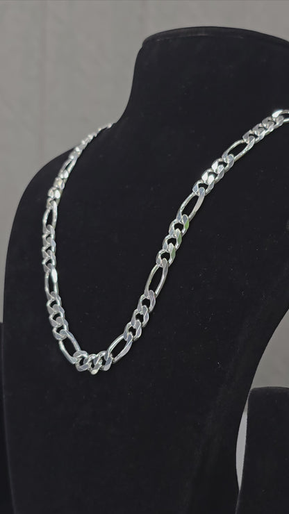 Pure 925 Gents Heavy Figaro Chain wt60