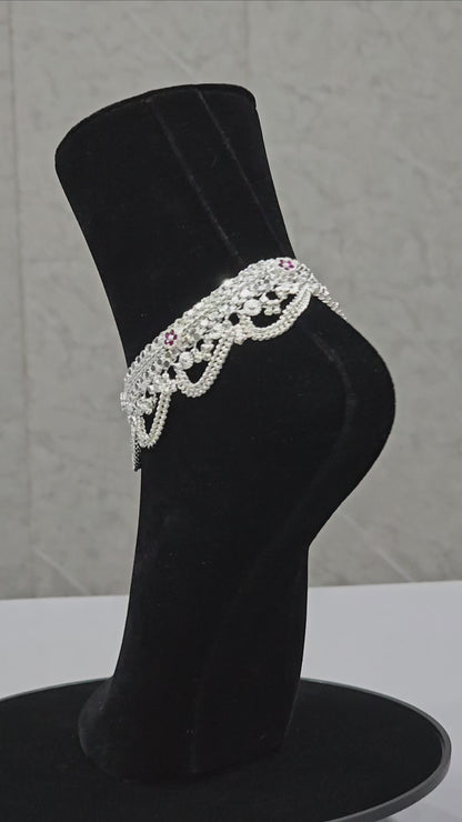 Pure 850 Handcrafted Silver Heavy Weight Payal wt185
