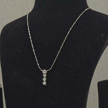 A pure 925 Sterling Silver Chain With Beautifully Designed Stoned Pandant