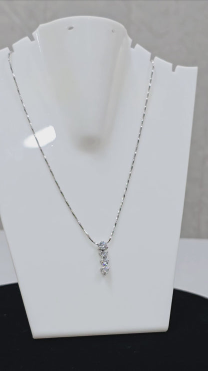 A pure 925 Sterling Silver Chain With Beautifully Designed Stoned Pandant