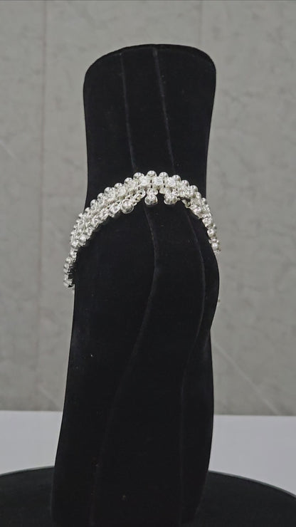 Pure 850 HAndcrafted Silver Heacy Weight Payal wt149