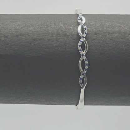 Pure 925 Silver Teen & Ladies Look Bracelet With Sterling Stones