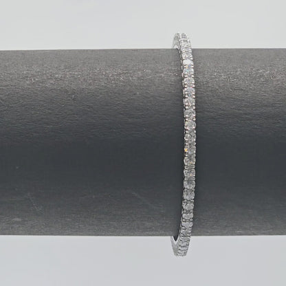 Pure 925 Silver Ladies Bracelet With Diamond Cut Stones