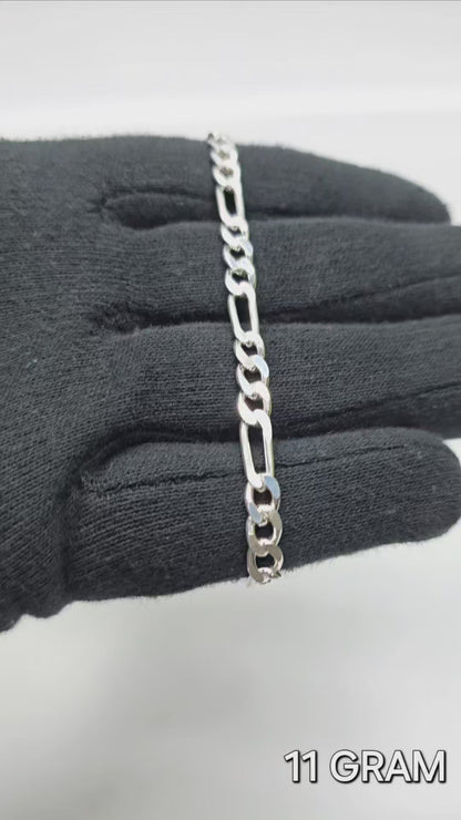 925 Silver Gent's Figaro Bracelet 11 grm