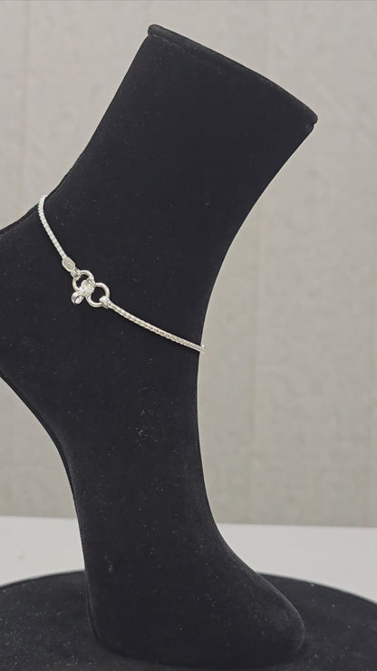 Handcrafted Simple  Silver Payal P7