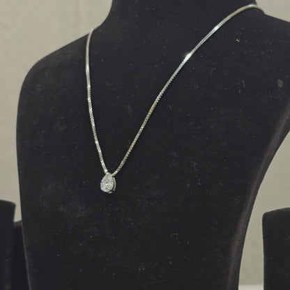925 Silver Girlish Chain With Single Stone Pandant
