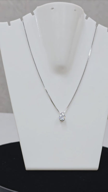 925 Silver Girlish Chain With Single Stone Pandant