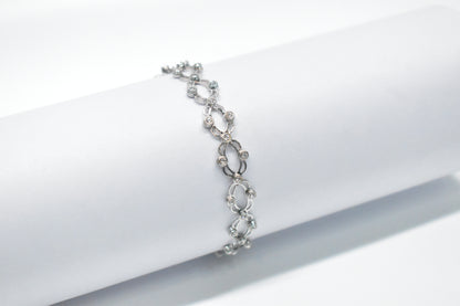 Pure 925 Silver Designer Bracelet cum Ring with stones