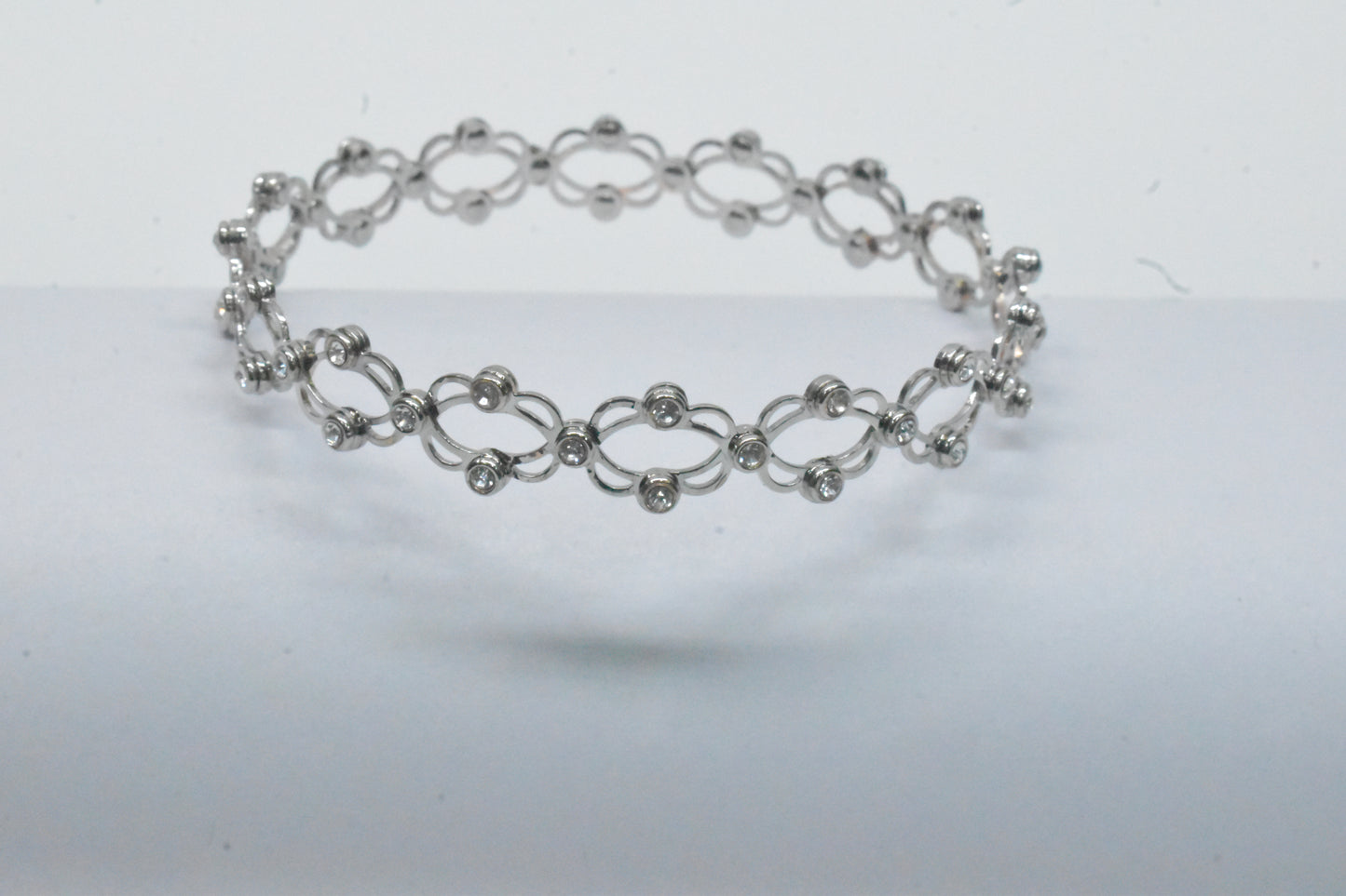 Pure 925 Silver Designer Bracelet cum Ring with stones