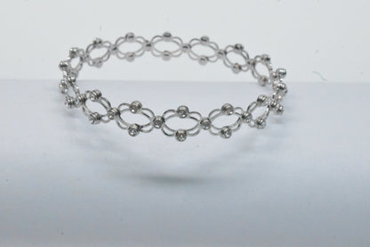 Pure 925 Silver Designer Bracelet cum Ring with stones