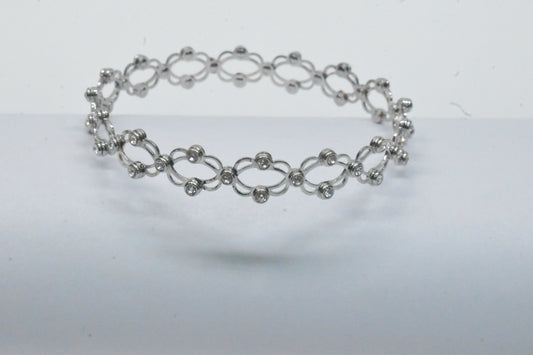 Pure 925 Silver Designer Bracelet cum Ring with stones