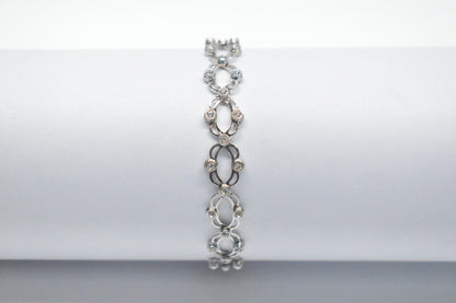 Pure 925 Silver Designer Bracelet cum Ring with stones