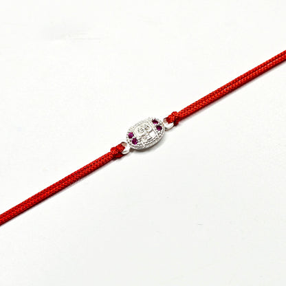 925 PURE SILVER RAKHI WITH THREAD IN "OM" DESIGN