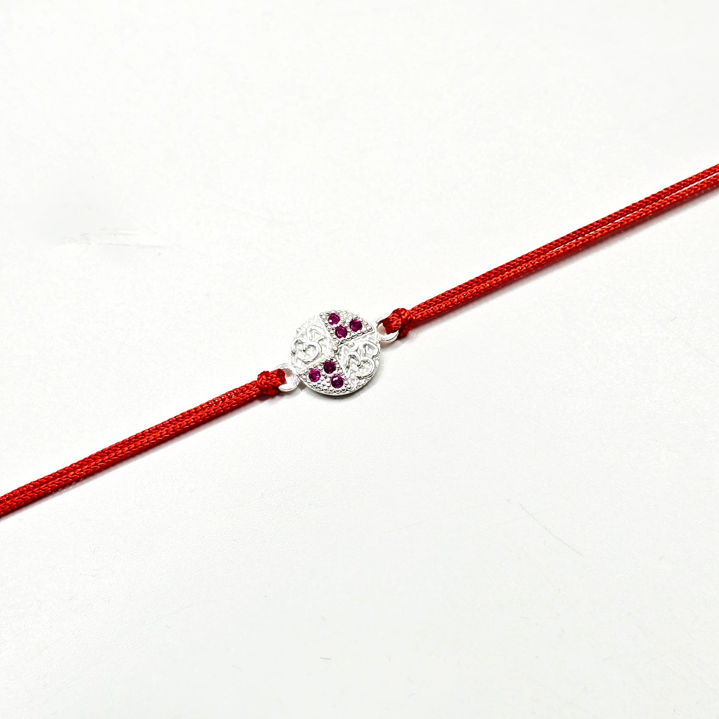 925 PURE SILVER RAKHI WITH THREAD IN "OM" DESIGN