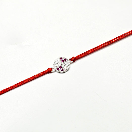 925 PURE SILVER RAKHI WITH THREAD IN "OM" DESIGN