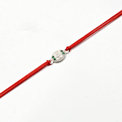 925 PURE SILVER RAKHI WITH THREAD IN "OM" DESIGN