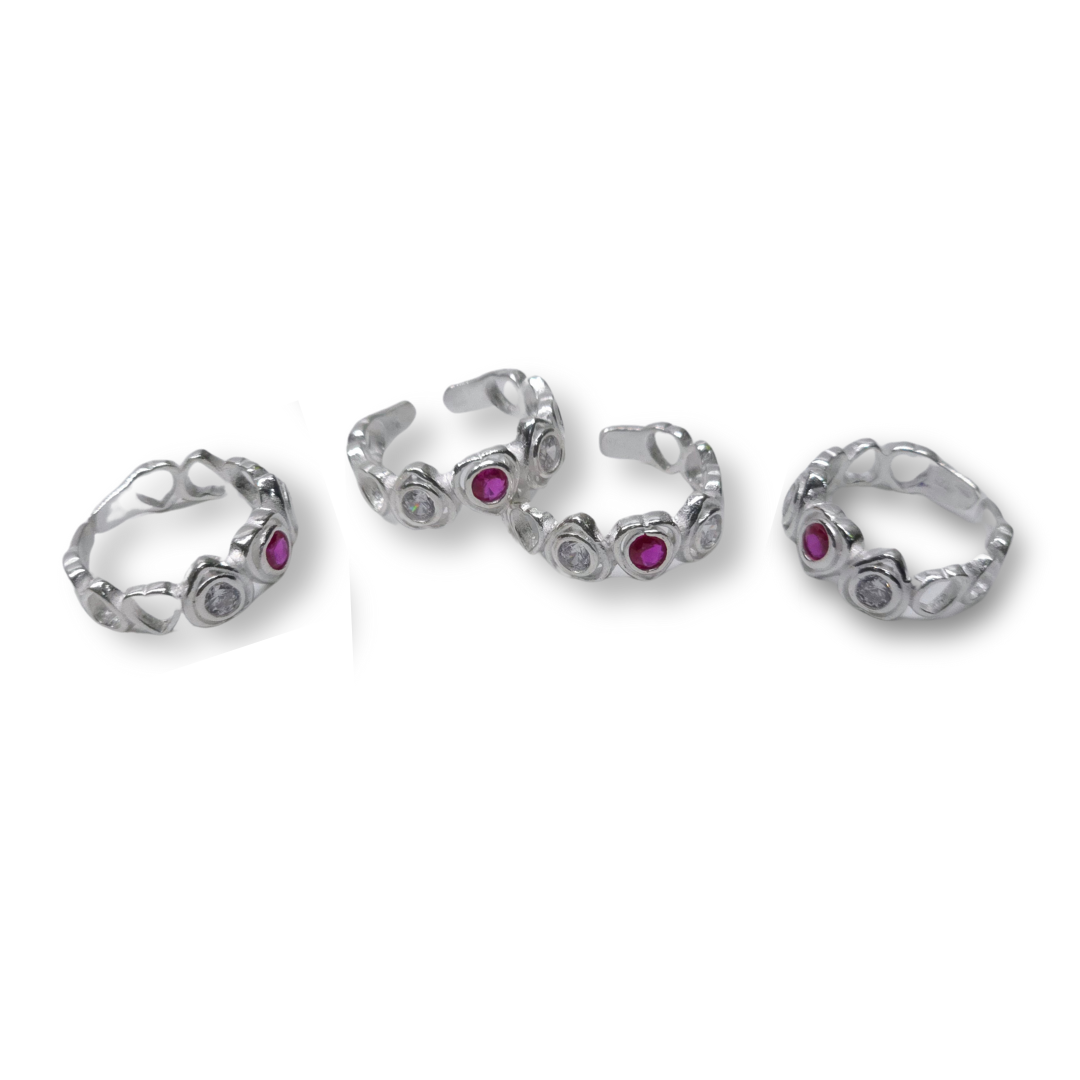 925 SIlver Single Stone Bands toe-ring