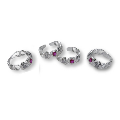 925 SIlver Single Stone Bands toe-ring